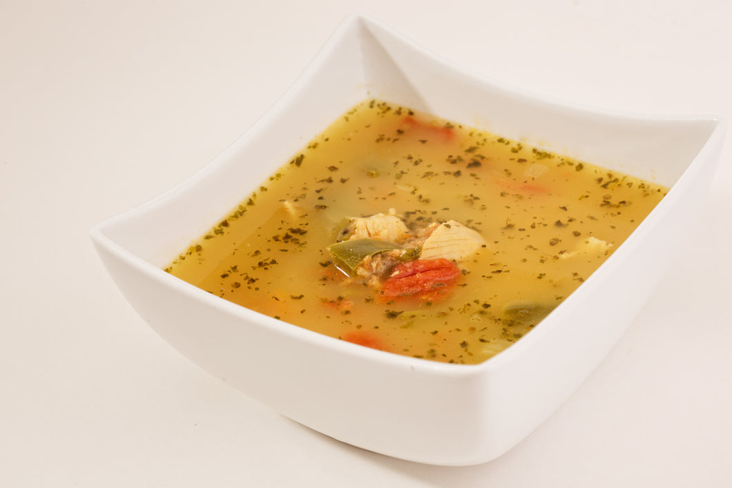 chicken tortilla soup in a bowl